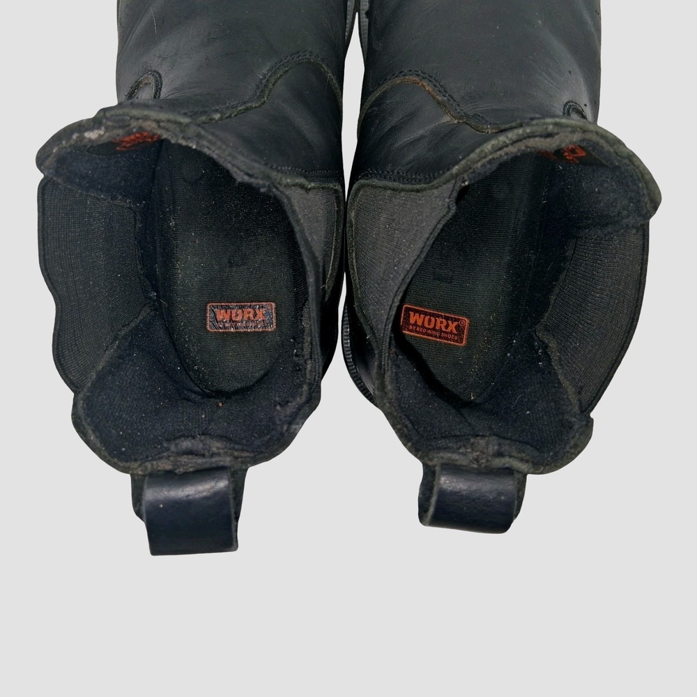 WORX By Red Wing Shoes Boots Mens 8.5 Wide Black Leather Chelsea Work Steel Toe - Picture 7 of 10
